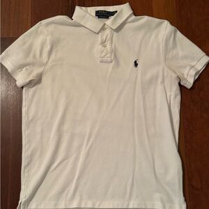 Ralph Lauren Men's Polo Shirt in White-custom slim fit